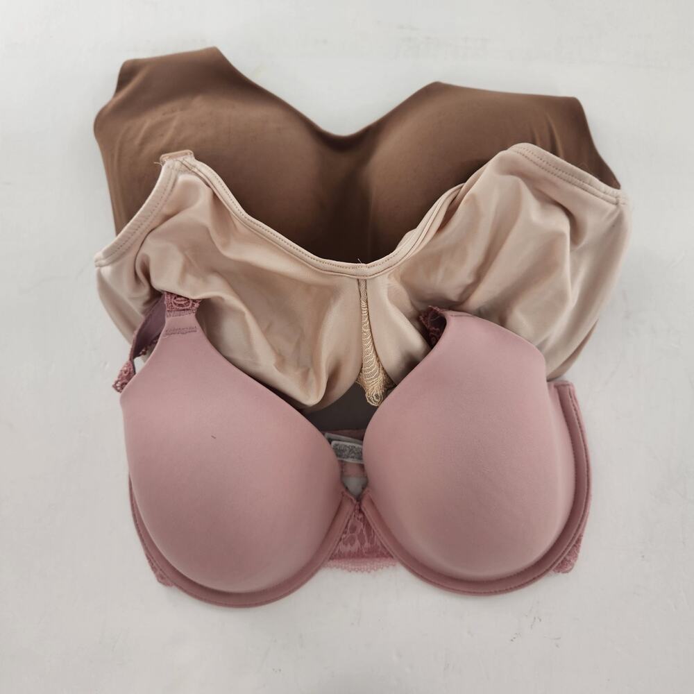 Wacoal Lot of 3 Designer Luxury Bras Pink Nude Cocoa 32DDD Medium Pink Nude Brwn